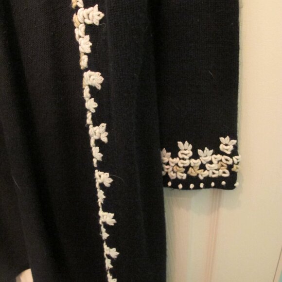 sitewide sale MODA Long Cardigan Sweater Black and white size Large - Picture 4 of 6